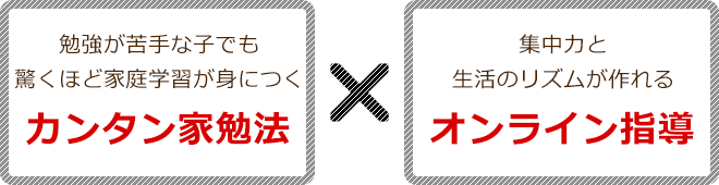 勉強が苦手な子でも驚くほど家庭学習が身につく【カンタン家勉法】と集中力と計画的に生活のリズムが作れる【オンライン指導】