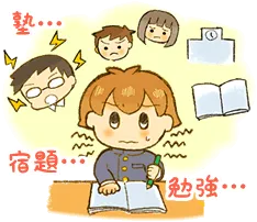 画像:塾…勉強…宿題…ストレスを抱える中学生の男の子