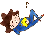 スマホをいじる中学生男子のイラスト