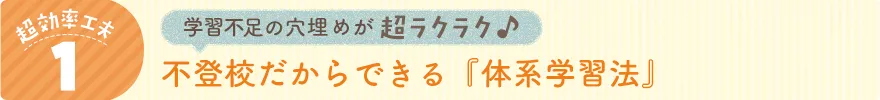 不登校だからできる『体系学習法』