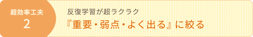 『重要・弱点・よく出る』に絞る