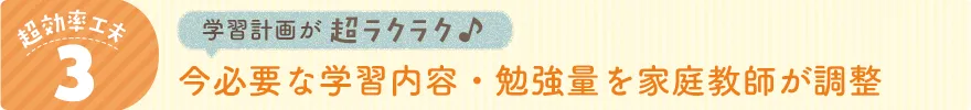 今必要な学習内容・勉強量を家庭教師が調整