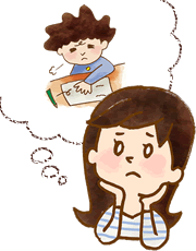 悩むお母さん