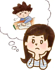 悩むお母さん