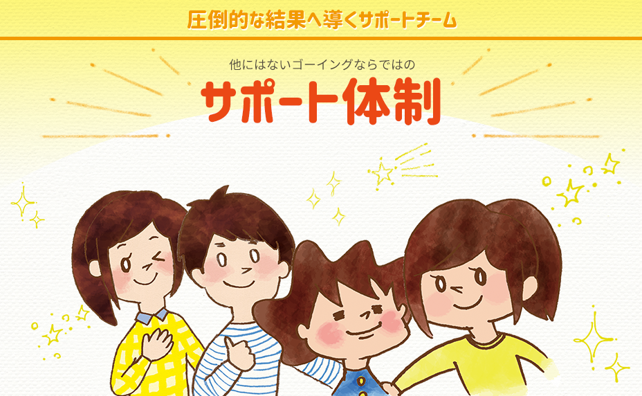 見出し:圧倒的な結果へ導くサポートチーム 他にはないゴーイングならではのサポート体制