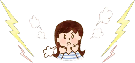 イラスト:意気込むお母さんの顔