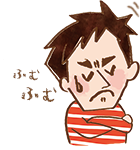 うなる斎藤さんのイラスト